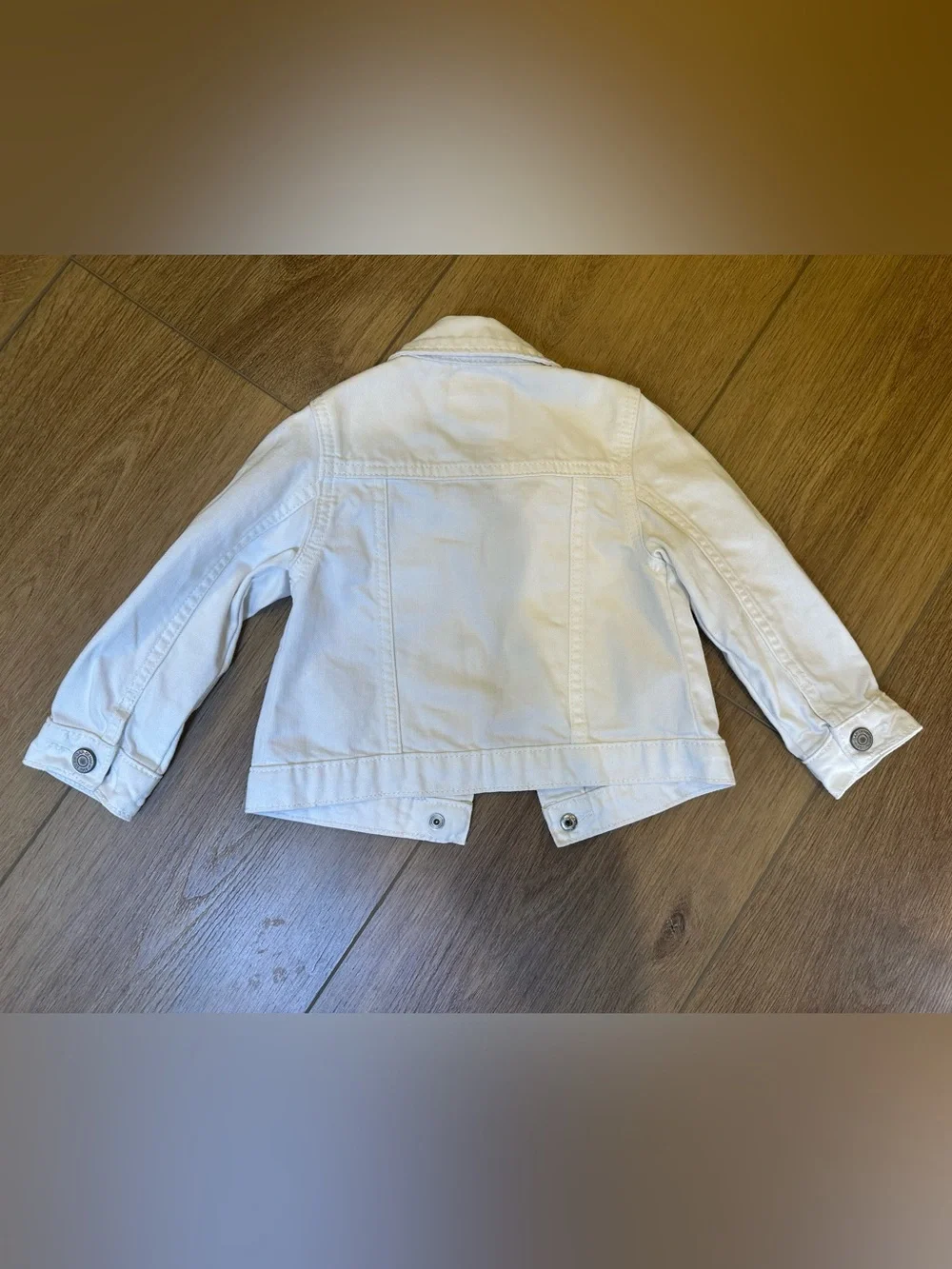GAP toddler White Denim Jacket - Button-Front Jean Jacket